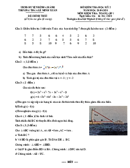 Đề thi HK2 Toán 7 năm 2019 – 2020 trường THCS Lê Minh Xuân – TP HCM