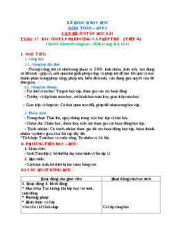 Giáo án Toán 2 sách Chân trời sáng tạo (cả năm) | Tuần 17 | Tiết 4