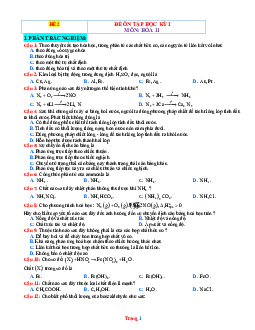 Đề thi học kì 1 Hóa 11 Chân Trời Sáng Tạo - Đề 2 (Có đáp án)