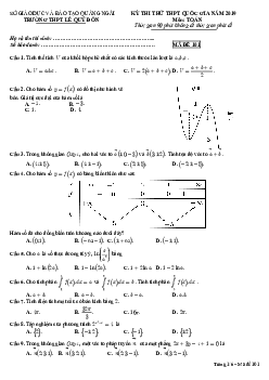 Đề thi thử Toán THPT Quốc gia 2019 trường THPT Lê Quý Đôn – Quảng Ngãi