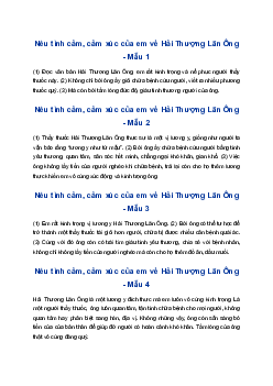 Viết 2-3 câu nêu tình cảm, cảm xúc của em về Hải Thượng Lãn Ông | Tập làm văn 4