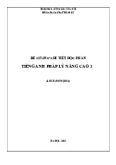 Đề cương chi tiết nâng cao 3 môn Tiếng Anh pháp lí | Trường Đại học Luật Hà Nội