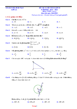 Đề thi tuyển sinh vào lớp 10 năm 2023-2024 môn toán chung Sở GD Sơn La (có đáp án và lời giải chi tiết)