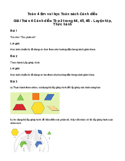 Giải Toán lớp 4 Bài 72: Em vui học Toán Cánh diều