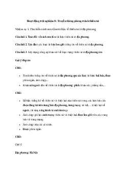 Hoạt động trải nghiệm 8: Truyền thông phòng tránh thiên tai - Chân trời sáng tạo