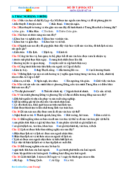 TOP 10 đề thi Học Kỳ 1 môn Lịch Sử 10 năm học 2023-2024 (Có đáp án)