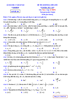 Đề thi chọn học sinh giỏi Toán 12 năm 2022 – 2023 sở GD&ĐT Nam Định
