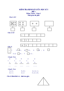 Tuyển tập 65 đề thi giữa kì 1 môn Toán lớp 1