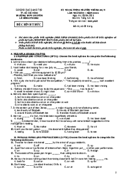 Đề thi Olympic truyền thống 30-4 lần thứ XXVI - năm 2021 THPT Chuyên Lê Hồng Phong, TP Hồ Chí Minh môn Tiếng Anh lớp 11 (có đáp án)