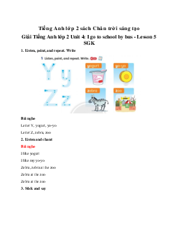Unit 4: I go to school by bus - Lesson 5 Giải SGK | Tiếng anh 2 Family and Friends
