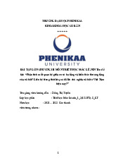 Phân tích mối quan hệ giữa cơ sở hạ tầng và kiến trúc thượng tầng của xã hội? Liên hệ trong thời kì quá độ lên chủ nghĩa xã hội ở Việt Nam hiện nay? | Bài tập lớn chương III học phần Kinh tế chính trị Mác -Lênin | Trường Đại học Phenika