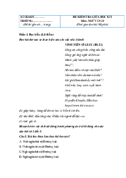 Giải đề thi giữa học kì 1 lớp 10 năm 2023 - 2024 sách Cánh diều | Ngữ văn 10  bộ 7