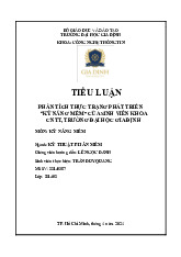 Phân tích thực trạng phát triển Kỹ năng mềm của sinh viên khoa Công nghệ thông tin trường Đại học Gia Định | Môn Kĩ năng mềm - Đại học Gia Định