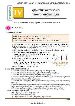 Chuyên đề quan hệ song song trong không gian Toán 11 KNTTvCS