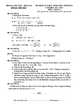 Đề học sinh giỏi Toán 6 năm 2022 – 2023 phòng GD&ĐT Tiền Hải – Thái Bình