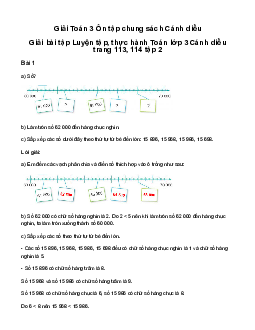 Ôn tập chung: Giải bài tập Luyện tập, thực hành Toán lớp 3 Cánh diều trang 113, 114 tập 2