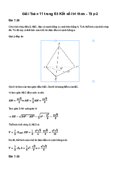 Toán 11 Bài 27: Thể tích - sách Kết Nối Tri Thức