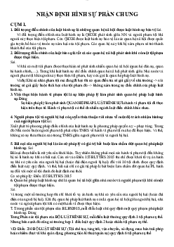 Bài tập thảo luận dạng nhận định đúng sai môn Luật hình sự - phần chung