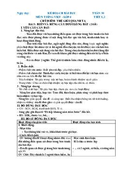 Giáo án Tiếng Việt lớp 4 Tuần 30 | Chân trời sáng tạo