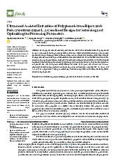 Case study 3: Optimizing Ultrasound-Assisted Extraction of Polyphenols from Carob Pods | Môn Microbiology - Trường Đại học Quốc tế, Đại học Quốc gia Thành phố Hồ Chí Minh