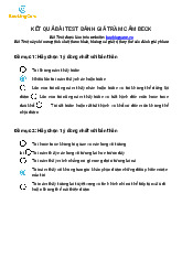 Kết Quả Bài Test Đánh Giá Trầm Cảm Beck - Tham Khảo và Đánh Giá