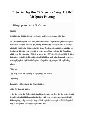 Phân tích bài thơ “Nói với em” của nhà thơ Vũ Quần Phương | Ngữ văn 9