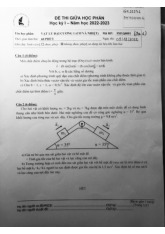 Đề thi giữa HKI học phần Vật lý đại cương 1 (Cơ và Nhiệt) năm 2024 - 2025 | Trường Đại học Khoa học tự nhiên, Đại học Quốc gia Thành phố Hồ Chí Minh