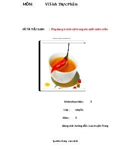 Ứng dụng vi sinh vật trong sản xuất nước mắm