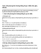 Cách viết phương trình đường thẳng đi qua 2 điểm đơn giản, dễ hiểu | Toán 10