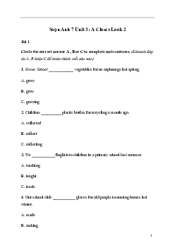 Giải Tiếng Anh 7 Unit 3: A Closer Look 2 | Global Success