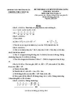 Đề khảo sát HSG Toán 6 lần 2 năm 2023 – 2024 trường THCS Xuân Lẹ – Thanh Hóa