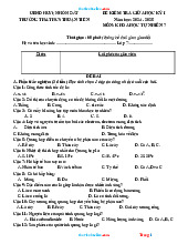 Đề Kiểm Tra Giữa Kỳ 1 KHTN 7 THCS Thuận Tiến 2024-2025 Có Đáp Án