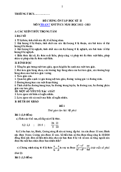 Đề cương ôn tập học kì 2 môn Toán 7 sách Kêt nối tri thức với cuộc sống
