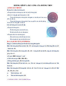 Chuyên đề đường kính và dây cung của đường tròn