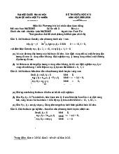 Đề thi Phương trình vi phân đạo hàm riêng (Ngành học Toán Tin) đề số 4 giữa kỳ 2 năm học 2020-2021 | Trường Đại học Khoa học tự nhiên, Đại học Quốc gia Hà Nội