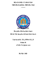 Kế Hoạch Kinh Doanh Tiệm Bánh Ngọt | Bài thảo luận khởi sự kinh doanh