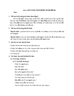 Tài liêu Kỹ năng thuyết trình trường Cao đẳng Bách khoa Nam Sài Gòn | Tài liệu môn Kỹ năng giao tiếp