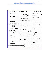 CÔNG THỨC LƯỢNG GIÁC CƠ BẢN VÀ CÁC CÔNG THỨC QUAN TRỌNG KÈM HỌC