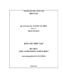 Báo cáo thực tập định hướng nghề nghiệp | Trường Đại học Mở Hà Nội
