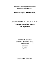 Kế toán thuế giá trị gia tăng tại công ty trách nhiệm Hữu hạn Diwa | Môn Nguyên lý kế toán - Trường Cao đẳng Công thương Thành phố Hồ Chí Minh