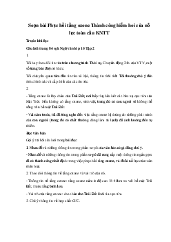 Soạn bài Phục hồi tầng ozone Thành công hiếm hoi của nỗ lực toàn cầu KNTT