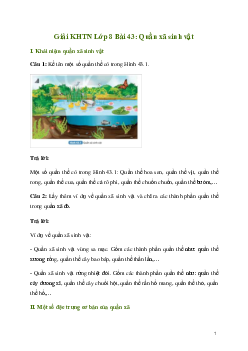Giải KHTN 8 Bài 43: Quần xã sinh vật | Kết nối tri thức