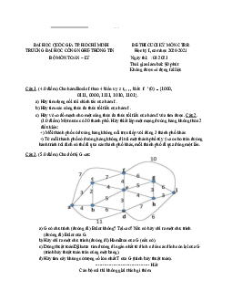Đề thi cuối học kỳ 1 năm 2020-2021 - Cấu trúc rời rạc | Trường Đại học CNTT Thành Phố Hồ Chí Minh