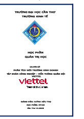 Báo cáo kết thúc học phần Quản trị học tại Viettel | Đại học Cần Thơ
