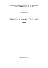 Giáo trình môn Tin học ứng dụng | Trường Đại học Kinh tế và Quản trị kinh doanh, Đại học Thái Nguyên