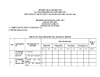 Giải Đề thi giữa học kì 1 môn Lịch sử - Địa lí 6 năm 2023 - 2024 sách Kết nối tri thức với cuộc sống | Đề 1