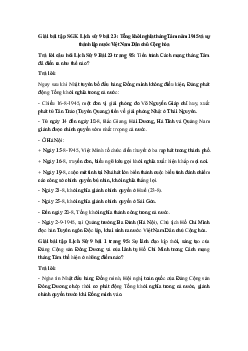 Giải bài tập SGK Lịch sử 9 bài 23