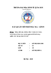 Quan điểm của triết học Mác – Lênin về tri thức, vai trò của tri thức và sự vận dụng quan điểm đó trong nghiên cứu, học tập của sinh viên | Bài tập lớn môn triết học mác - lênin