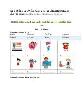 Bài tập bổ trợ môn Tiếng Anh 4 sách Kết nối tri thức với cuộc sống