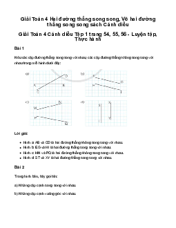 Giải Toán lớp 4 Bài 22: Hai đường thẳng song song. Vẽ hai đường thẳng song song | Cánh diều